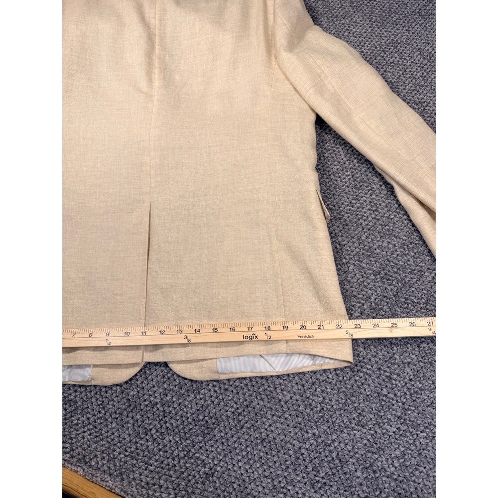 Jos. A. Bank Sport Coat 44 RG Beige Linen Wool Blend Two Button Blazer spring - Picture 10 of 16